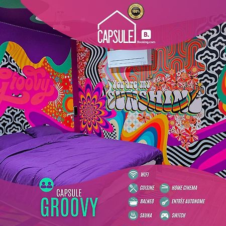Capsule Groovy-Jacuzzi-Sauna-Billard-Netflix- Nintendo Switch & Jeux Mons Dış mekan fotoğraf