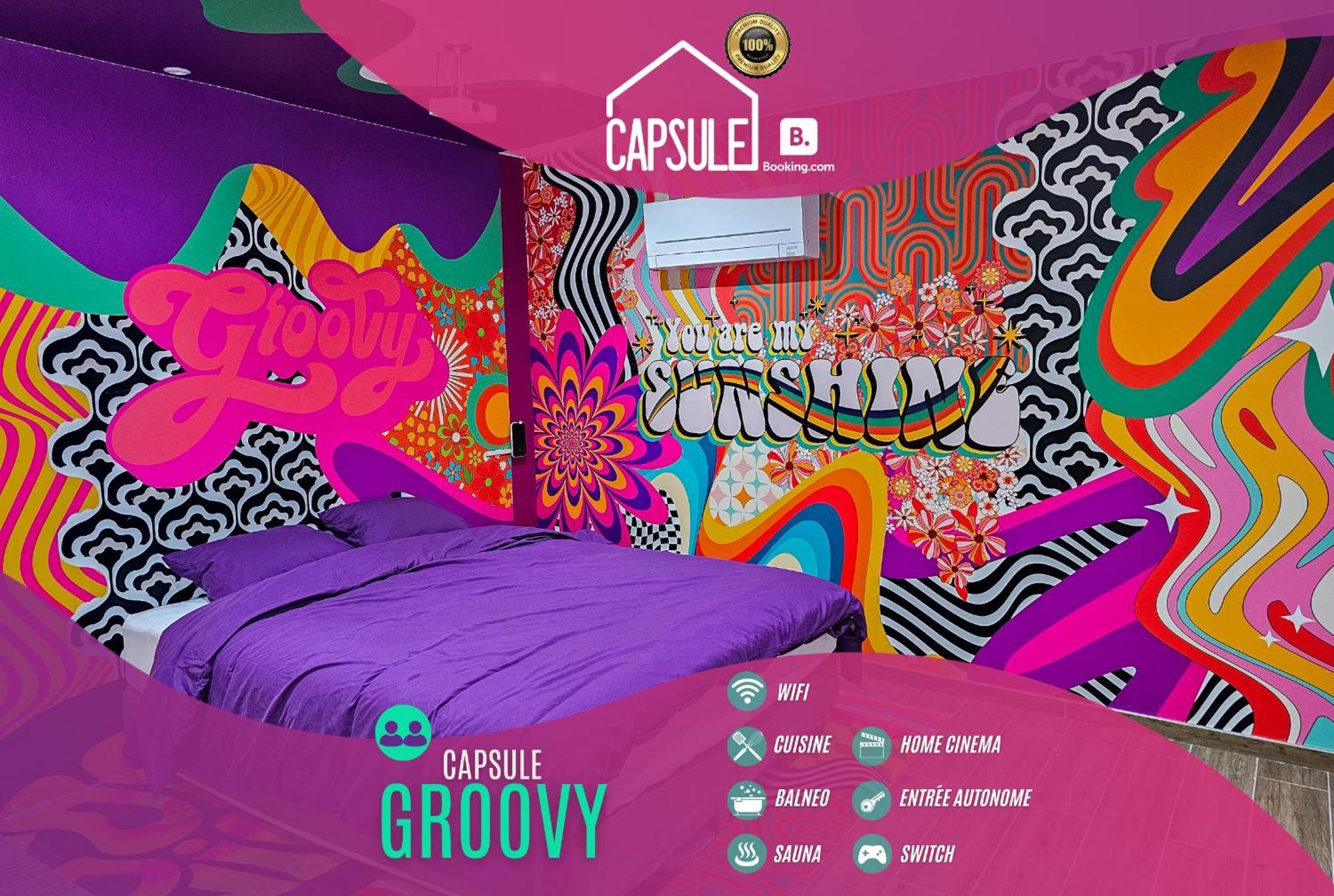 Capsule Groovy-Jacuzzi-Sauna-Billard-Netflix- Nintendo Switch & Jeux Mons Dış mekan fotoğraf